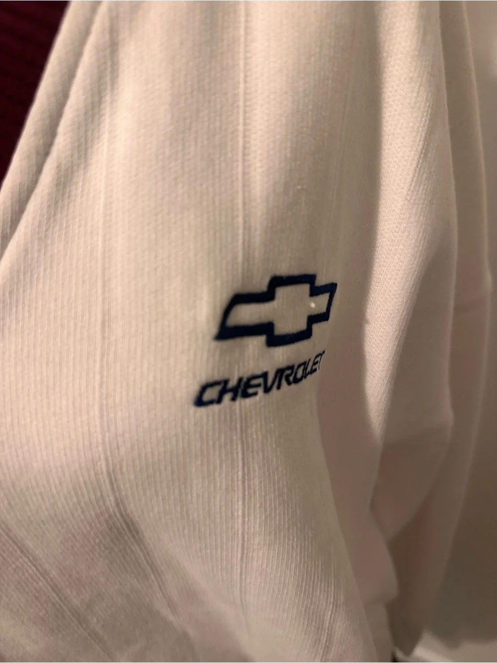 GEAR For Sports White V-Neck Chevrolet Logo Sweater with Navy Burgundy Size XXL